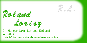 roland lorisz business card